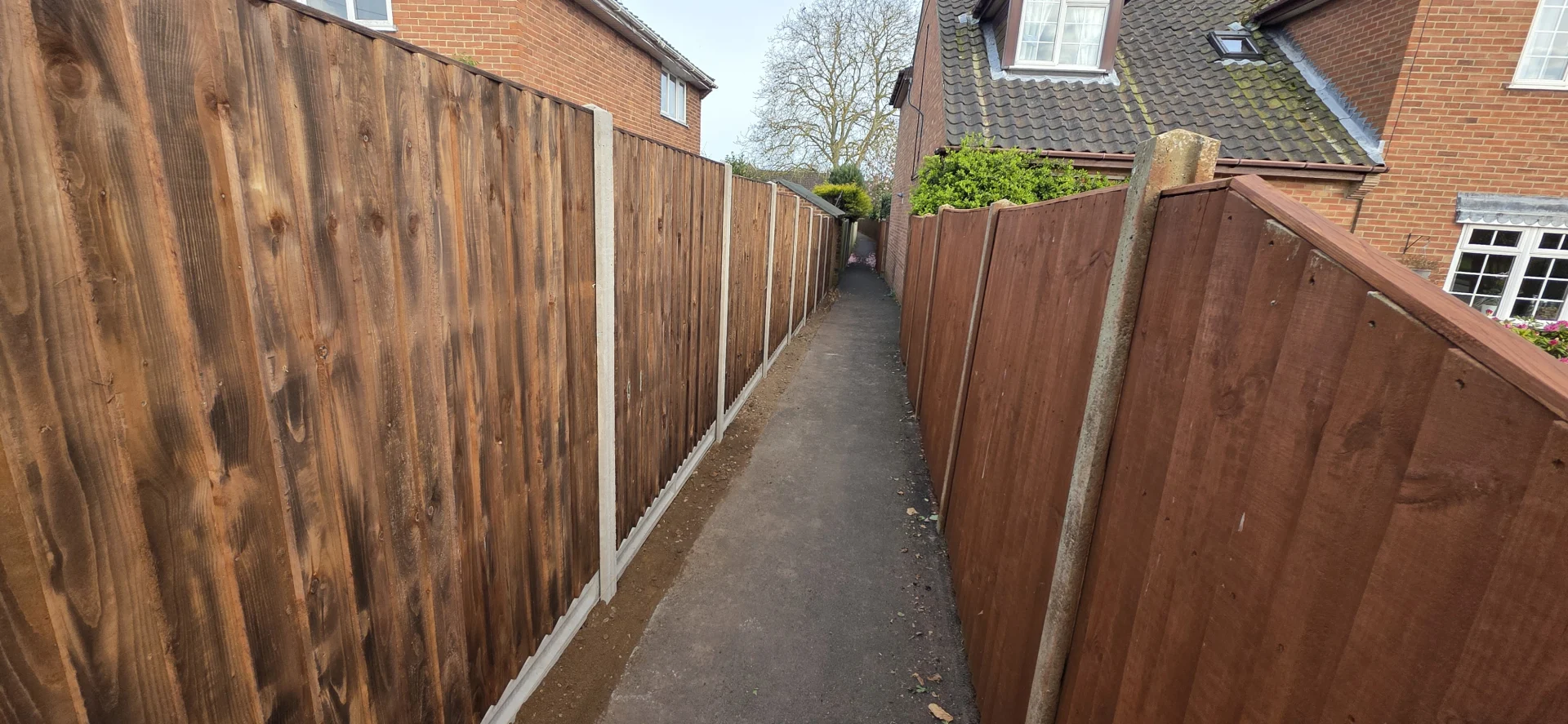 Wooden fence installation in Norwich
