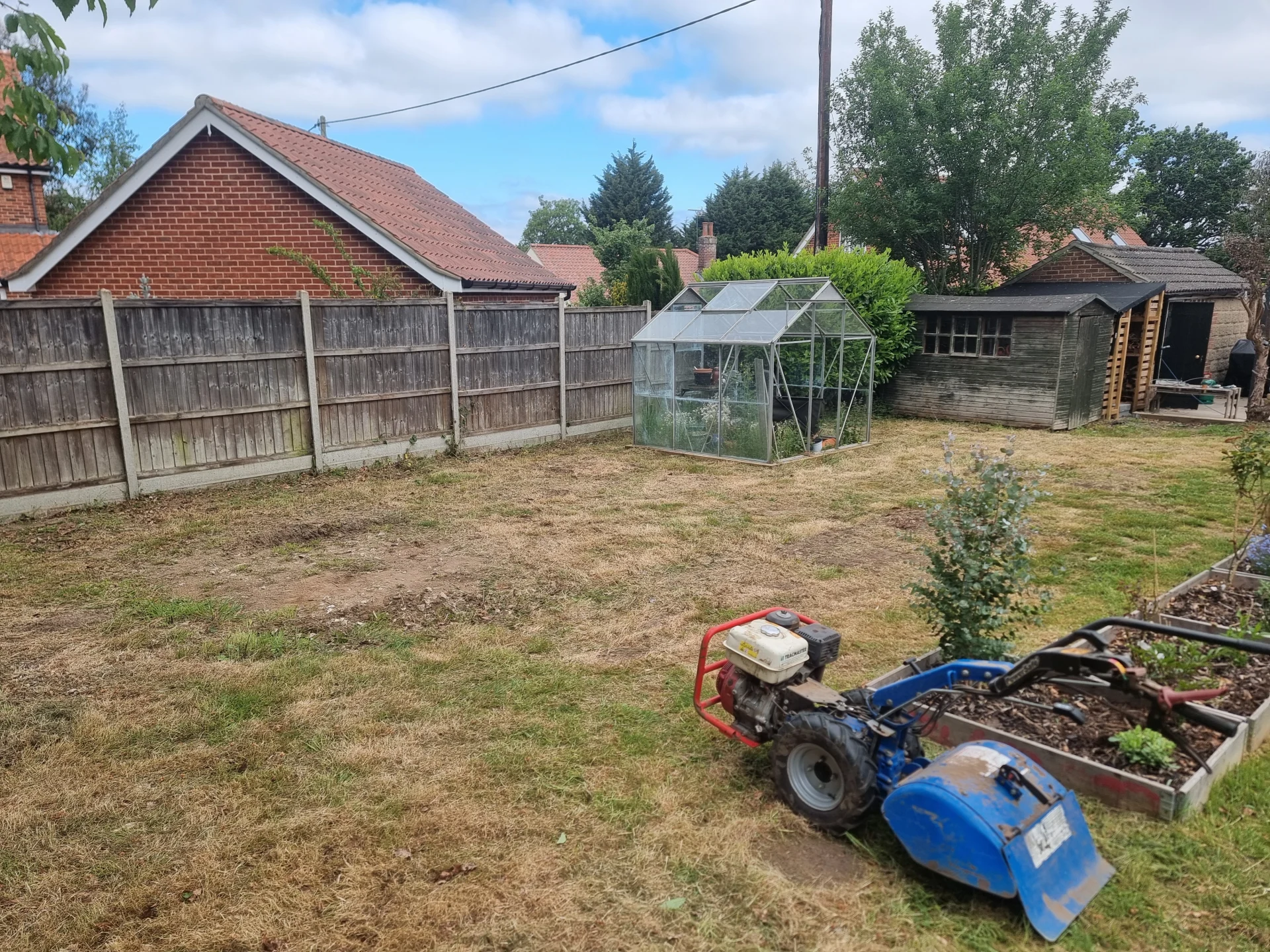 Ground preparation for lawn seeding